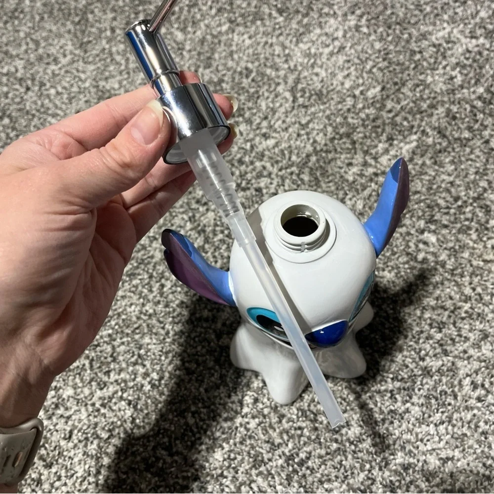 Disney Stitch Ghost Figure Soap Pump Dispenser Refillable New!